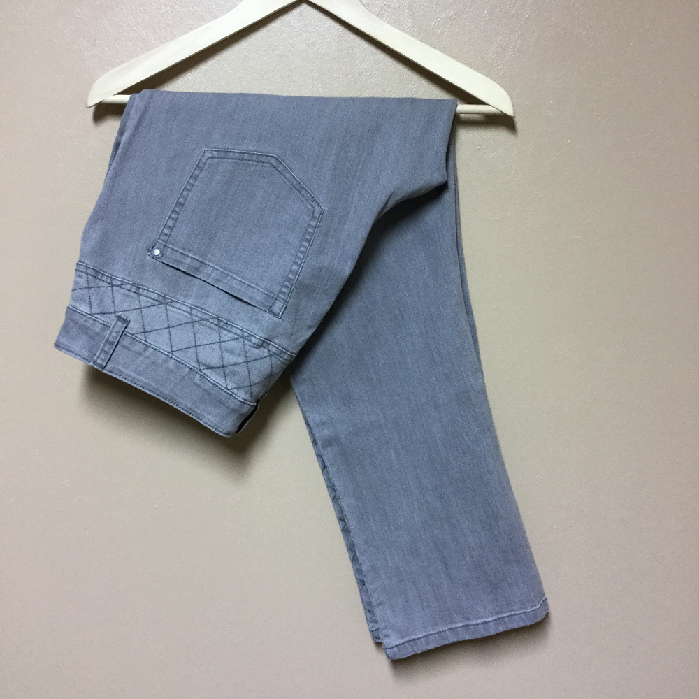 Ladies Collection L Gray Jeans 14 Petite