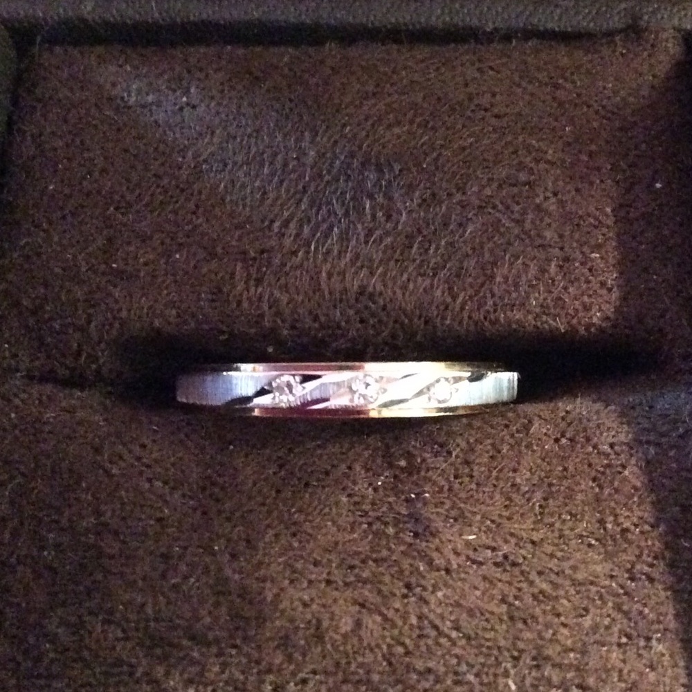 14K Yellow & White Gold Diamond Band 6 1/2"