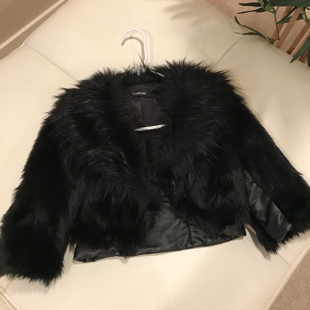 Bebe faux fur coat size S