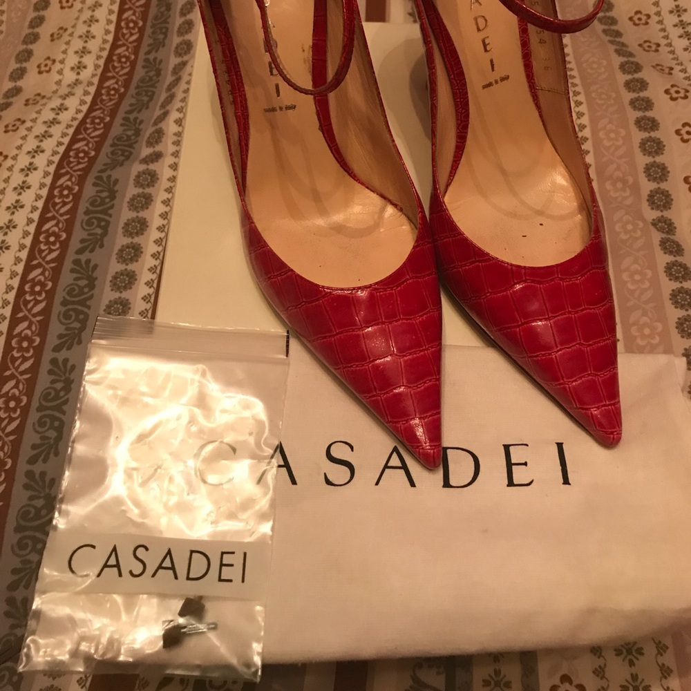 Brand new CASADEI ANKLE STRAP PUMPS. STILETTO HEEL