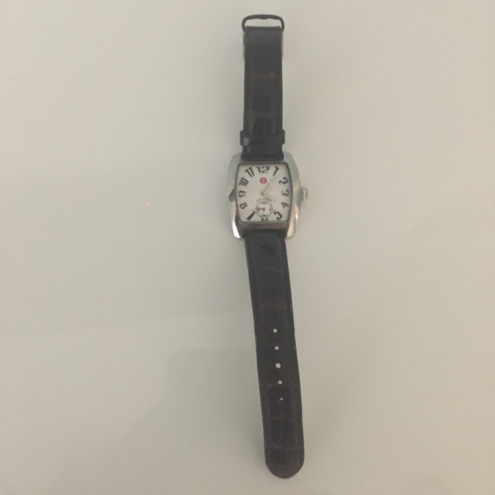 Michele watch with brown leather crocodile  band