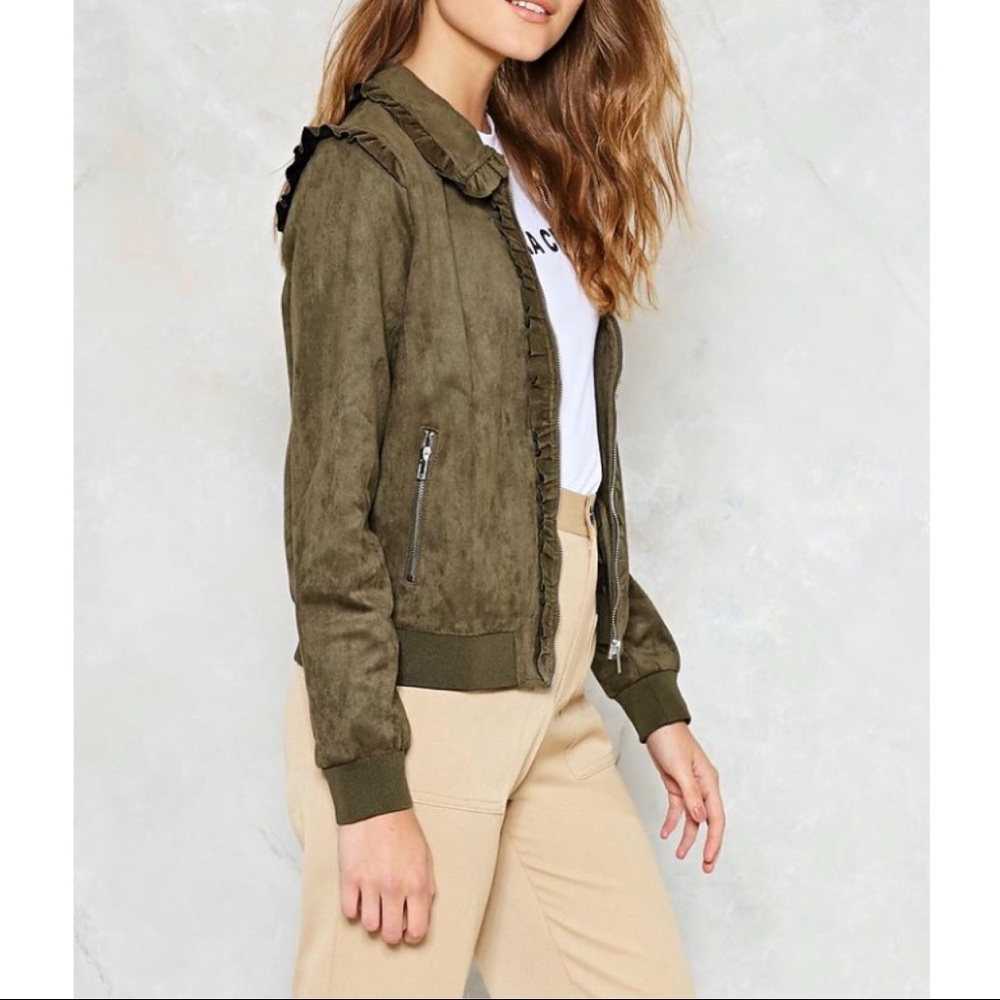 No Chills Vegan Suede Bomber Jacket