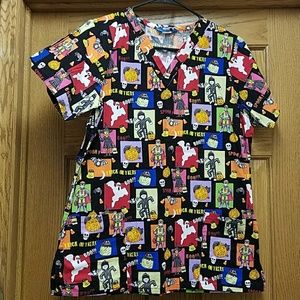 Halloween scrub top