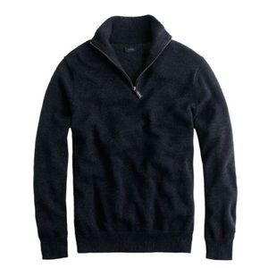 J.crew cotton cashmere half zip sweater