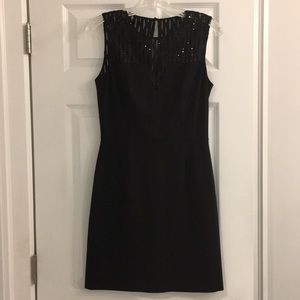 Black dress with sequin and lace embellishment