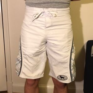 White black dog bathing suit