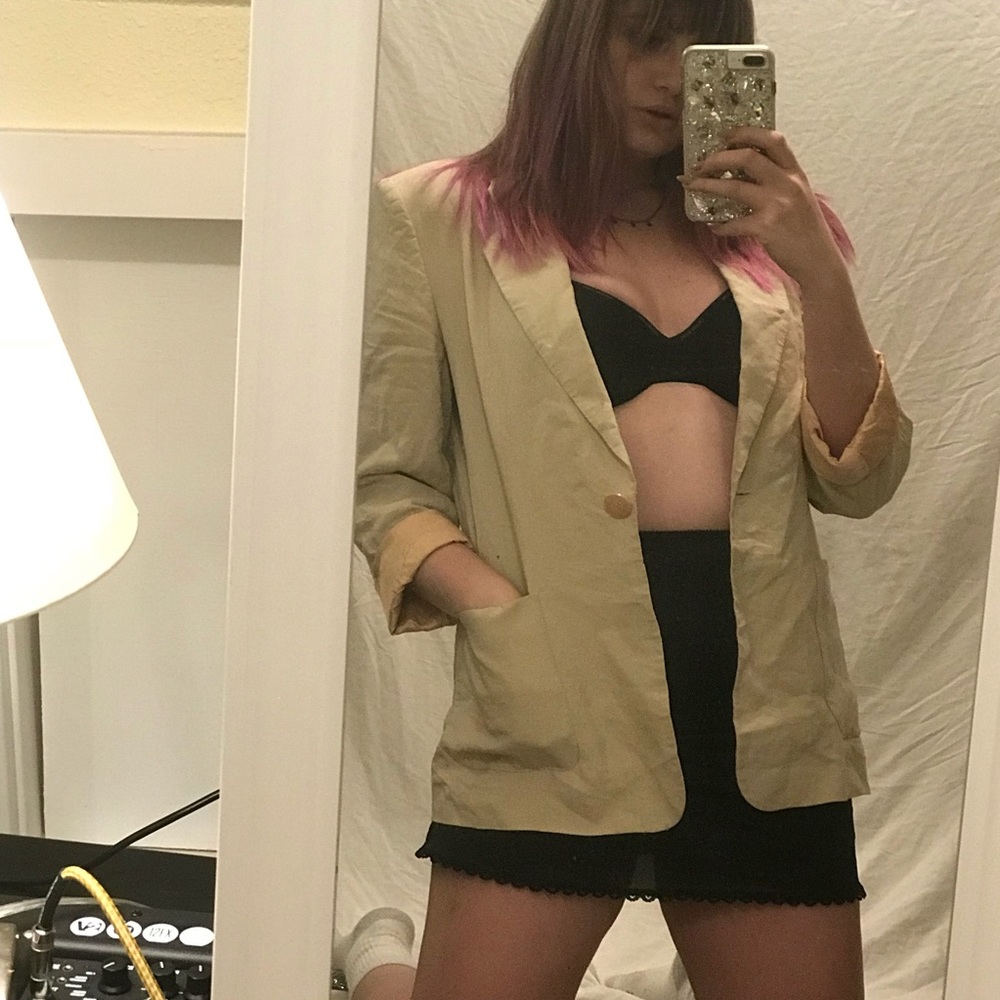 Oscar de la Renta linen sandy blazer