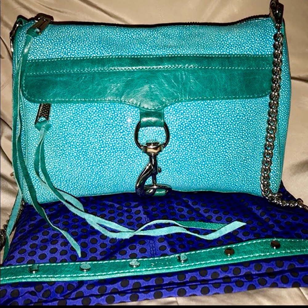 **SOLD**Rebecca Minkoff Mac Aqua Embossed Leather