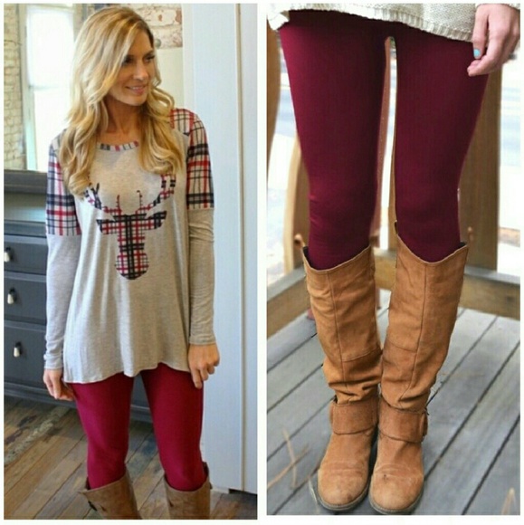 Infinity Raine Pants - Cranberry-Maroon Fleece Leggings