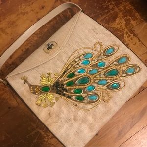 Vintage Jeweled Peacock Handbag