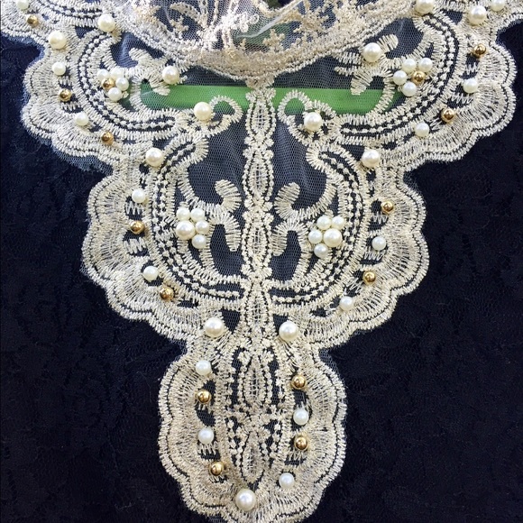 SOLD! Gorgeous Black Lace with embroidery front - Picture 3 of 4