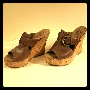 Bohemian Cork & Leather Wedge