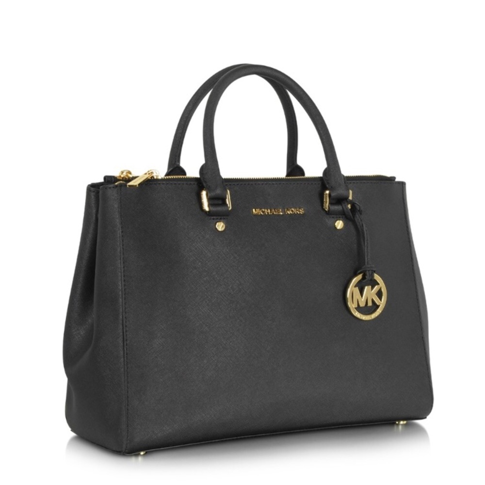 NWT Michael Kors Medium Black Sutton Satchel