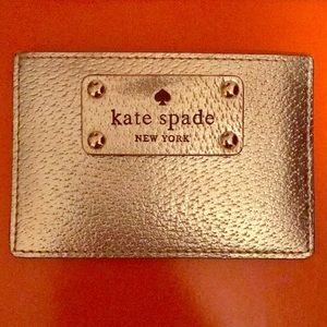 ♠️ Authentic Kate Spade Card Holder- Metallic
