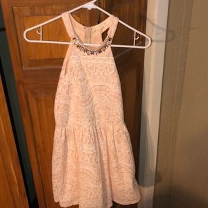 Blush/White lace dress.