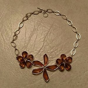 Amber flower choker