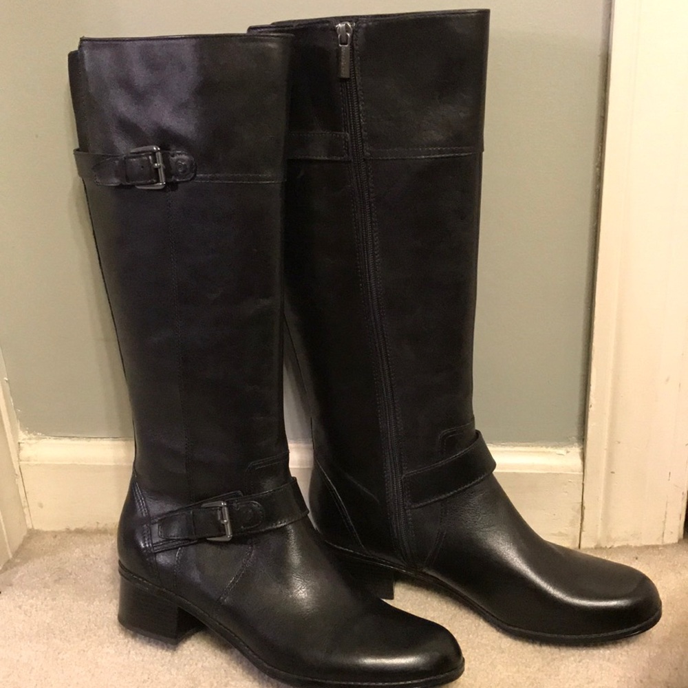 Black Leather Riding Boots
