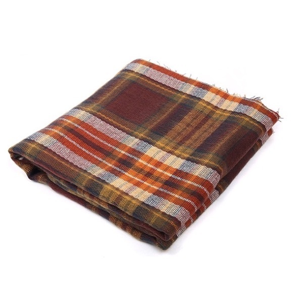 🍁 Autumn Leaves Ultra Plush Plaid Blanket Scarf - Picture 6 of 6