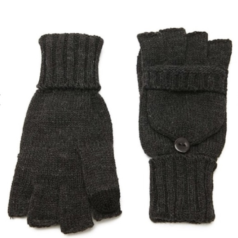 NWT Charcoal Convertible Finger Gloves
