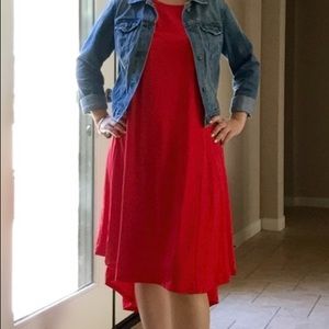 💋 True Red Lularoe Carly Swing Dress 💋