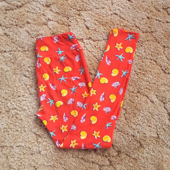 LuLaRoe Seashell Yoga Tights - Picture 1 of 4