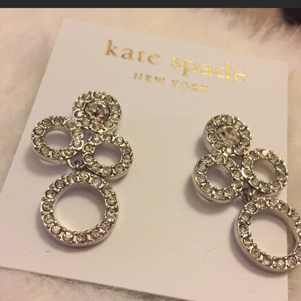 Kate space Diamond Drop Earrings Silver - Picture 2 of 3