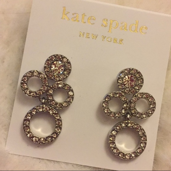 kate spade Jewelry - Kate space Diamond Drop Earrings Silver