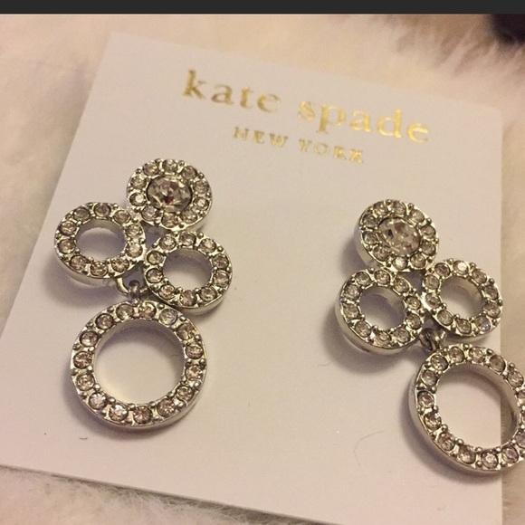Kate space Diamond Drop Earrings Silver - Picture 2 of 3