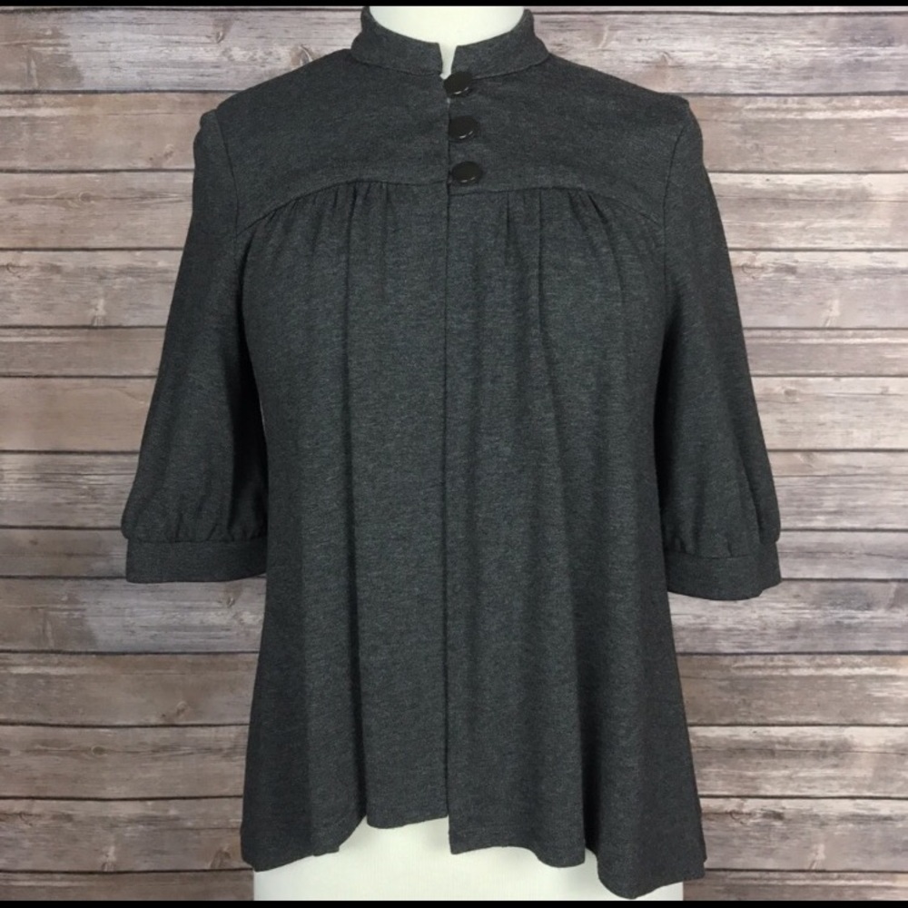 Ella moss open front grey cardigan