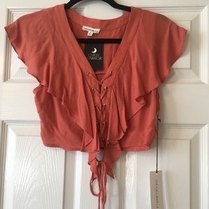 (NWT) Lace-Up Crop Top