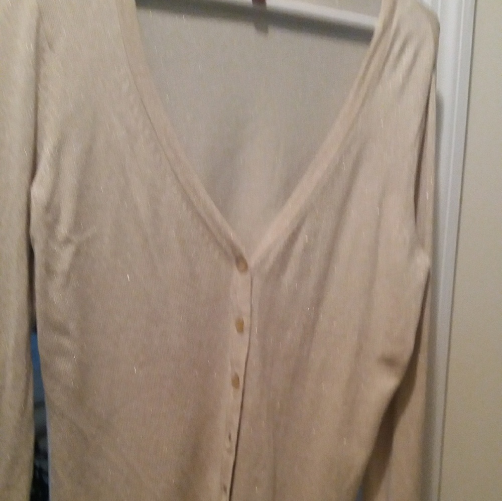 Cardigan metallic gold