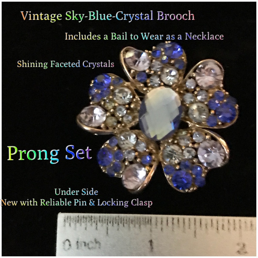 Free Option: Faceted Crystal Brooch / Pendant