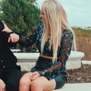 Formal hoco prom dress 2 piece