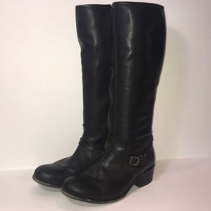 Frye Boots Lynn Strap Tall Black