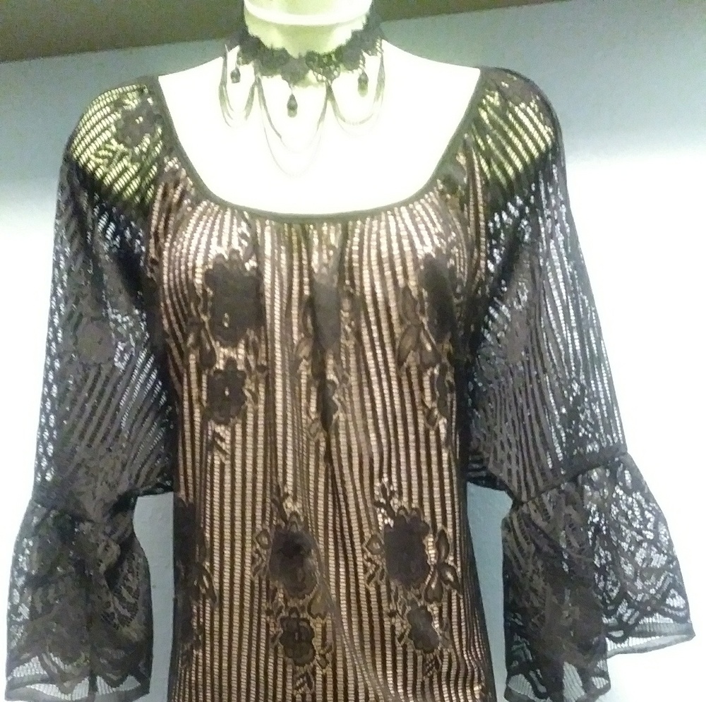 NWT PLUS by HS Sz 3X black lace w/ choker