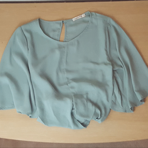 Dusty mint criss cross crop - Picture 4 of 5