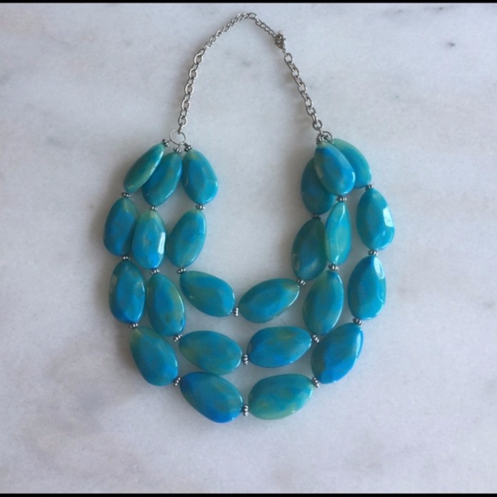 Gorgeous Turquoise Blue Statement Necklace