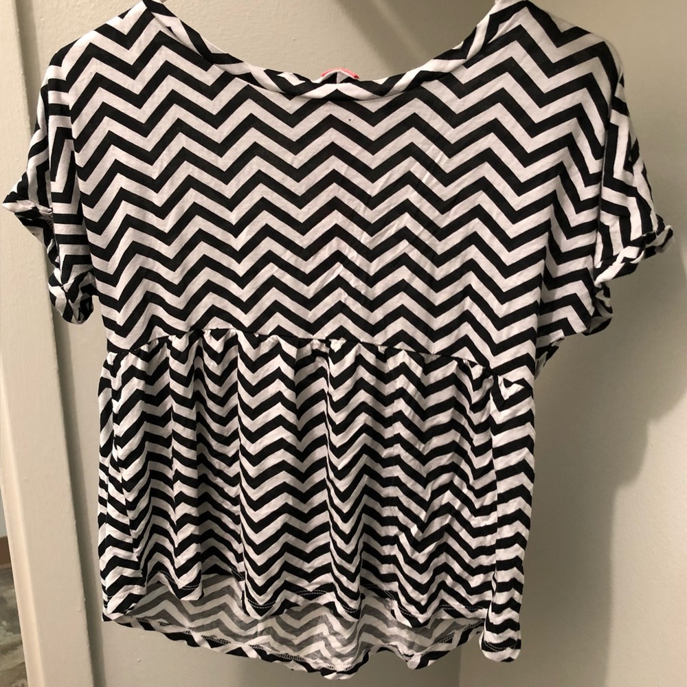 Gorgeous Black and White Baby Doll Top