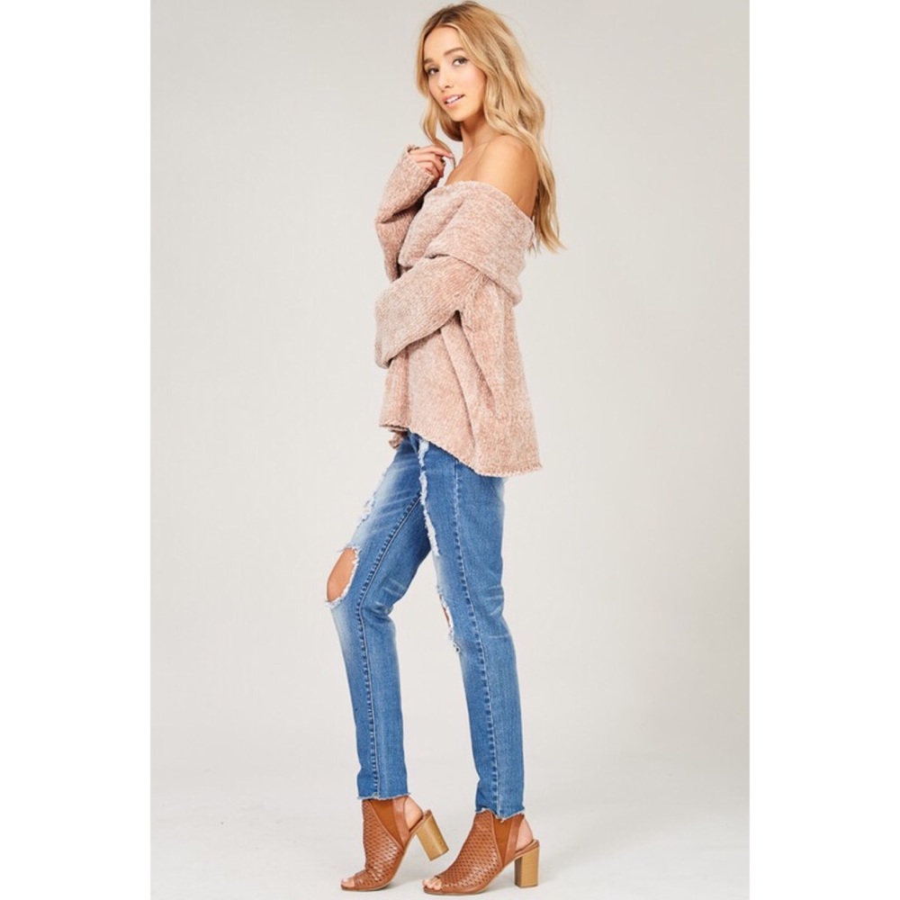 LAST ONE!! Off the Shoulder Sweater Top - Picture 2 of 5