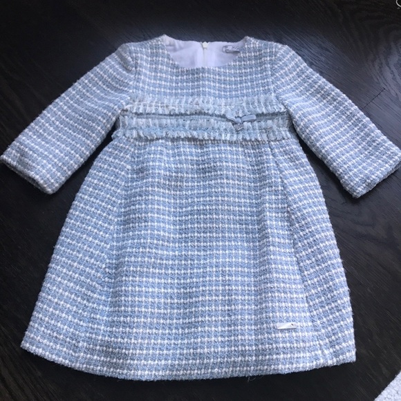 baby blue tweed dress