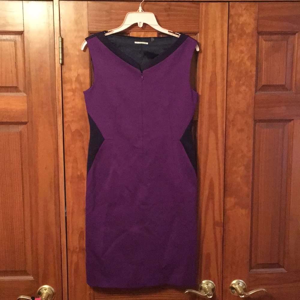 Tahari purple color block dress size 6