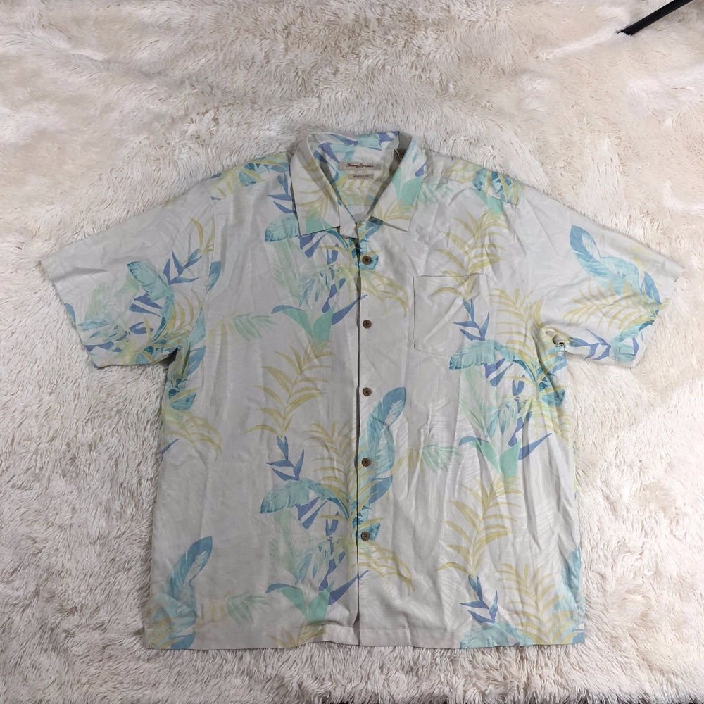 Tommy Bahama 2XL Hawaiian Short Sleeve Shirt Silk