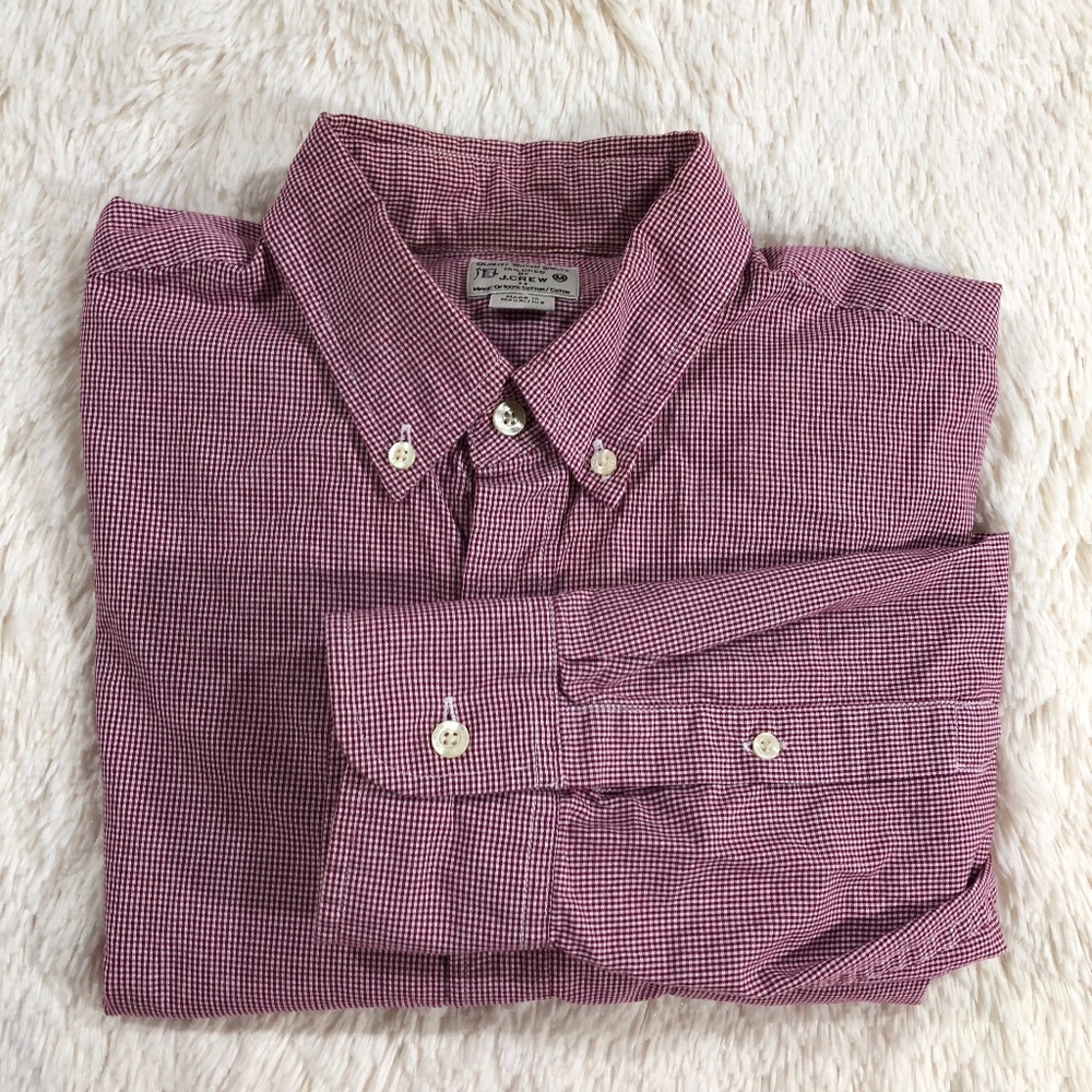 J. Crew Red Checkered Long Sleeve Button Casual