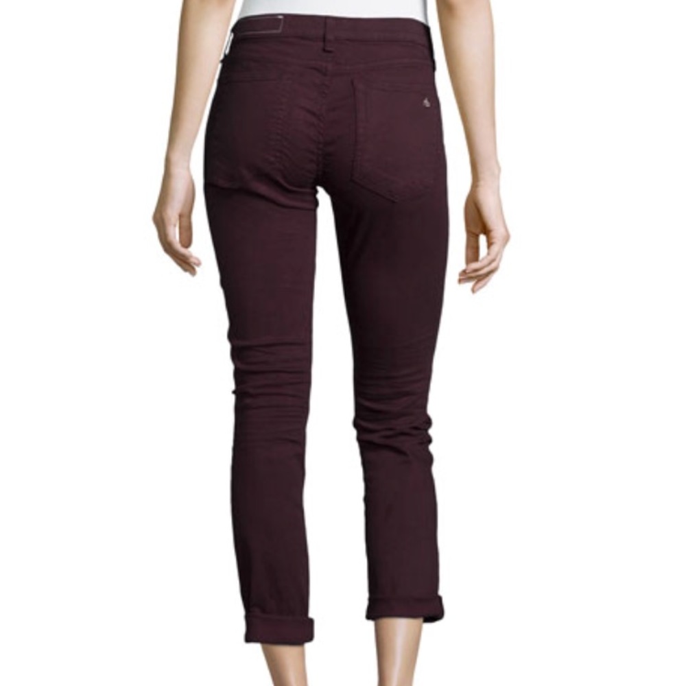 Rag & Bone Dre Low-Rise Cropped Jeans, Aged Wine