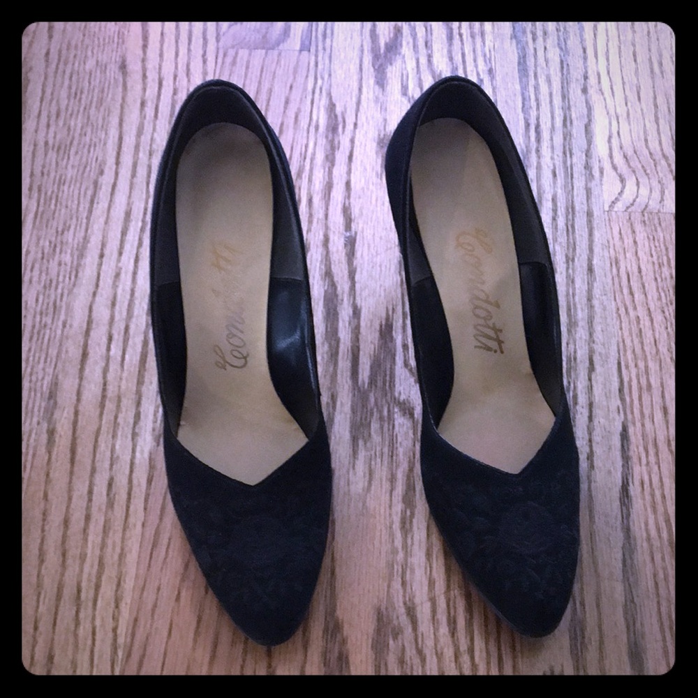 Black suede heels