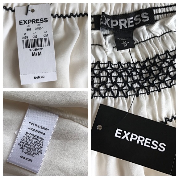 NWT - Express Embroidered Off-Shoulder Top - Picture 3 of 5