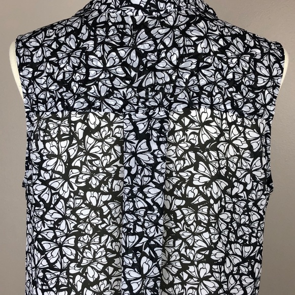 H&M+ Print Button Front Sleeveless Blouse - Picture 6 of 8