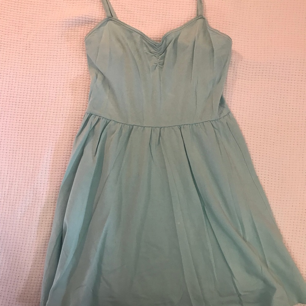 Sea foam tank top dress with pleated skirt