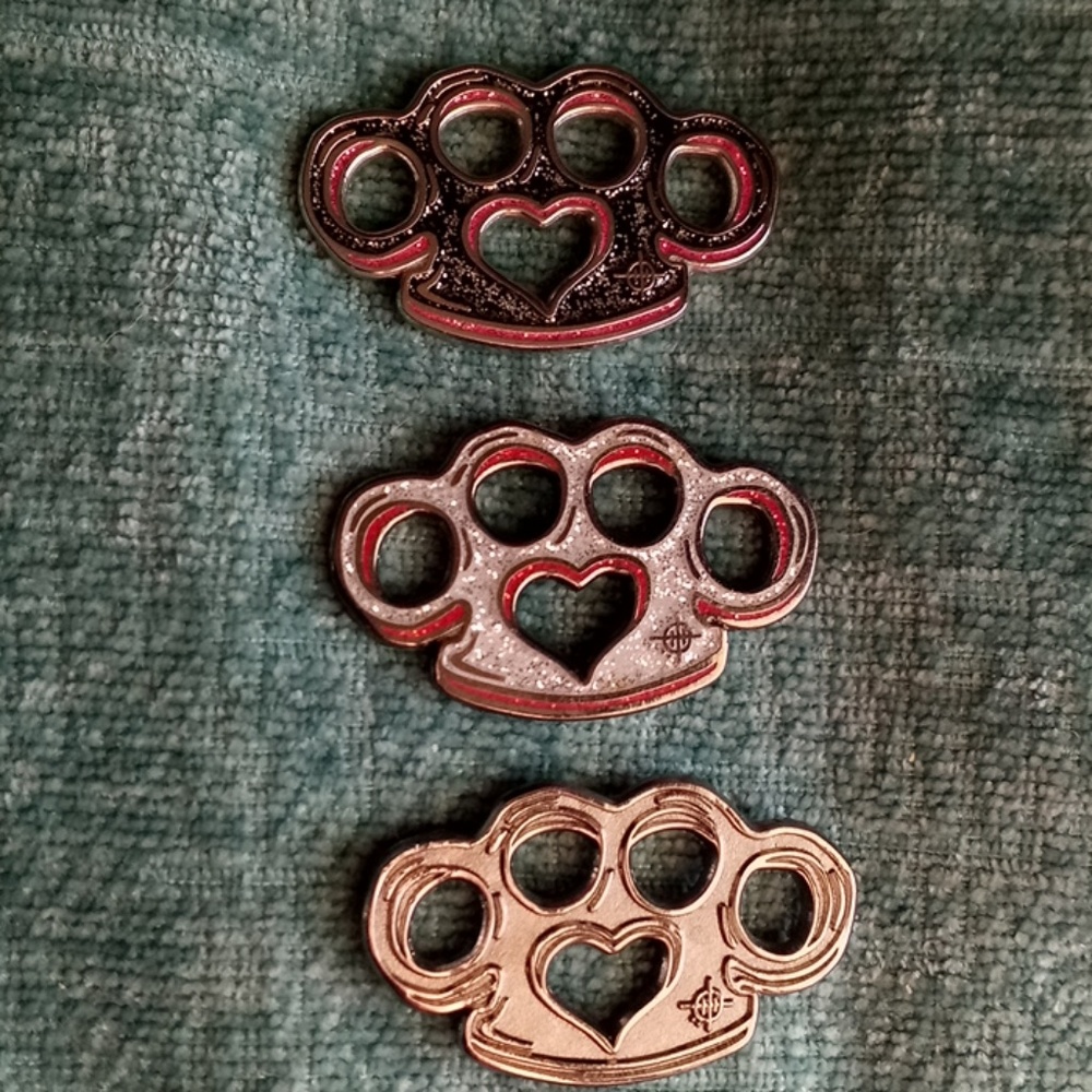 Brass knuckle hatpin set