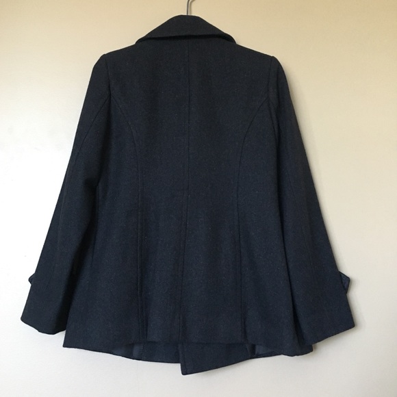 HP🎉{Herman Kay} NWOT Black Vintage Wool Peacoat - Picture 2 of 7